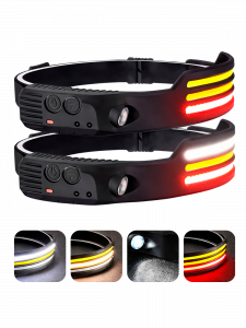 Фонарь налобный с датчиком движения гибкий, фонарик аккумуляторный Следопыт ST-FLG15